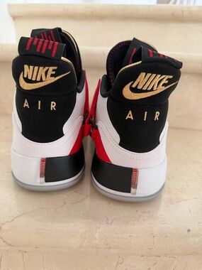 Nike Air Men’s Basketball Shoes - White/Black/Red/Gold